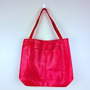 Vegan Leather Tote Bag – Magnetic Snap, Front Pocket & Interior Zip